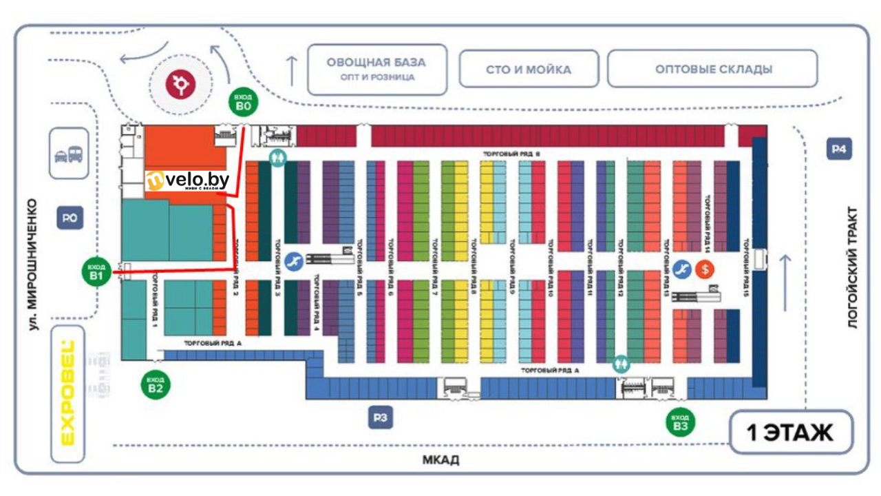Схема прохода к магазину на Экспобеле