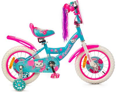 Детский велосипед Favorit Kitty 14 (бирюзовый/розовый) KIT-14GN