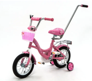 Детский велосипед Zigzag Girl 12 с ручкой (розовый) Детский велосипед Zigzag Girl 12 с ручкой (розовый)