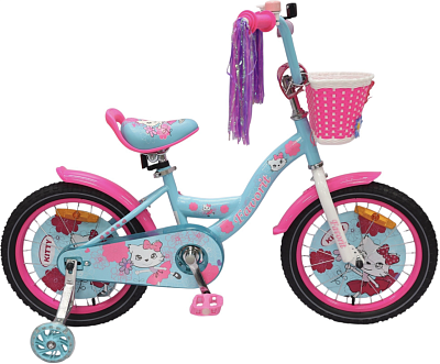 Детский велосипед Favorit Kitty 14 (бирюзовый/розовый) KIT-14GN