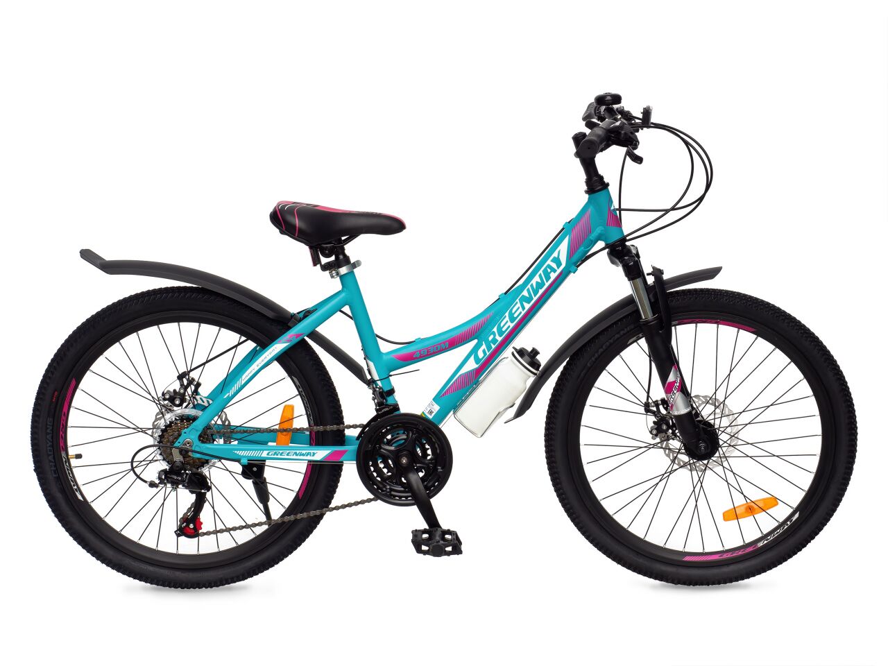 Велосипед Greenway 4930M (15, черный/голубой/розовый, 2021)