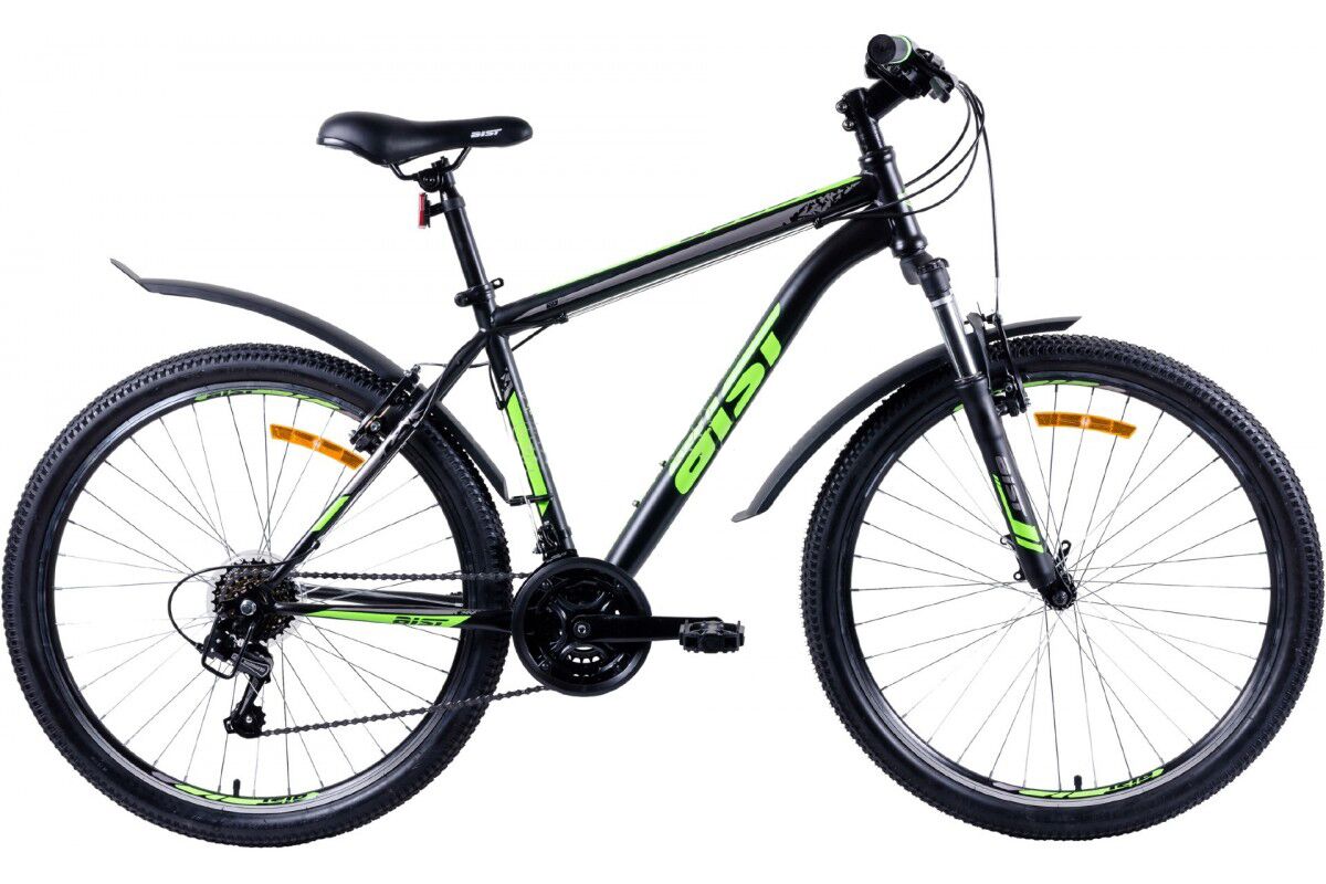 Велосипед Aist Quest 26 (18, черный/зеленый, 2022)