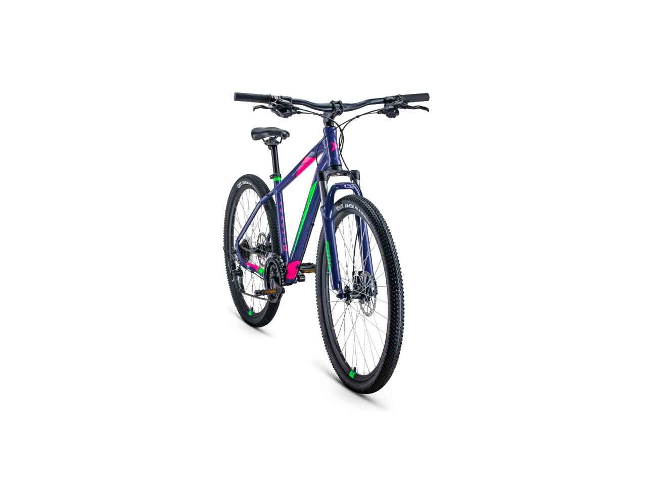 Велосипед Forward Apache 27.5 3.2 Disc (21, фиолетовый/зеленый, 2021) RBKW1M37G062