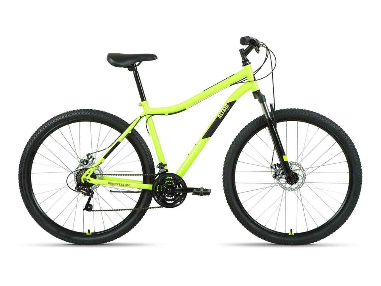 Велосипед ALTAIR MTB HT 29 2.0 D р.21 2022 (ярко-зеленый/черный) RBK22AL29179