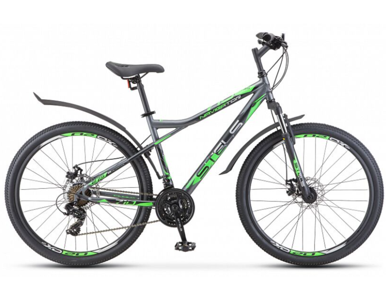Велосипед Stels Navigator 710 MD 27.5 V020 (20, серый/зеленый, 2022)