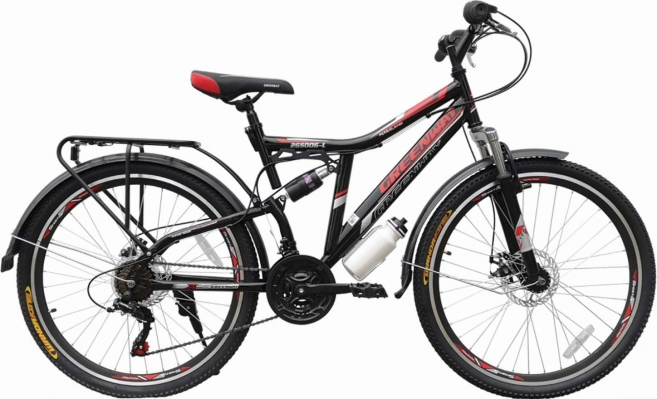 Велосипед Greenway 26S006-H (17, черный/красный, 2021)