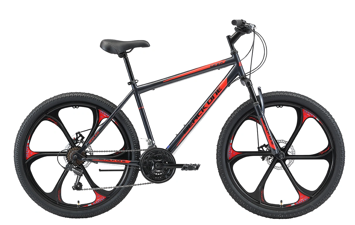 Велосипед Black One Onix 26 D FW (16, серый/черный/красный, 2021)