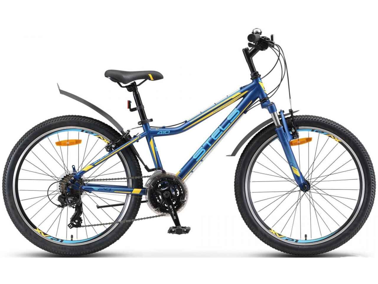 Велосипед Stels Navigator 410 V 24 21-sp V010 (13, синий/желтый, 2020)