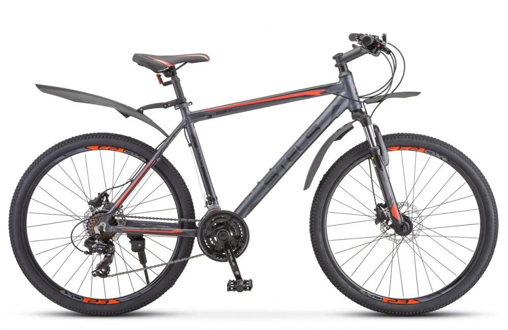 Велосипед Stels Navigator 620 D 26 V010 (серый/оранжевый, 2020)