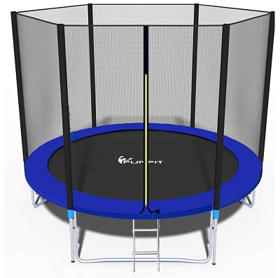 Батут Funfit 312см - 10ft PRO с внешней сеткой (синий)