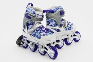 Роликовые коньки Calambus Jenny Sum (р. 30-33, белый/фиолетовый) Роликовые коньки Calambus Jenny Sum (р. 30-33, белый/фиолетовый)