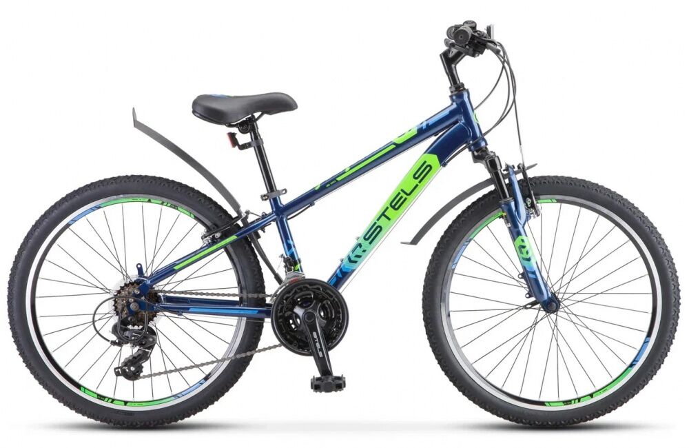 Велосипед Stels Navigator 400 V 24 F010 (12, темно-синий/зеленый, 2022)