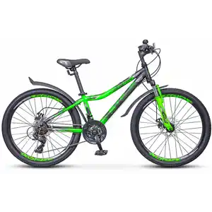 Подростковый горный (MTB) велосипед Stels Navigator 410 MD 24 V010 (черный/зеленый)