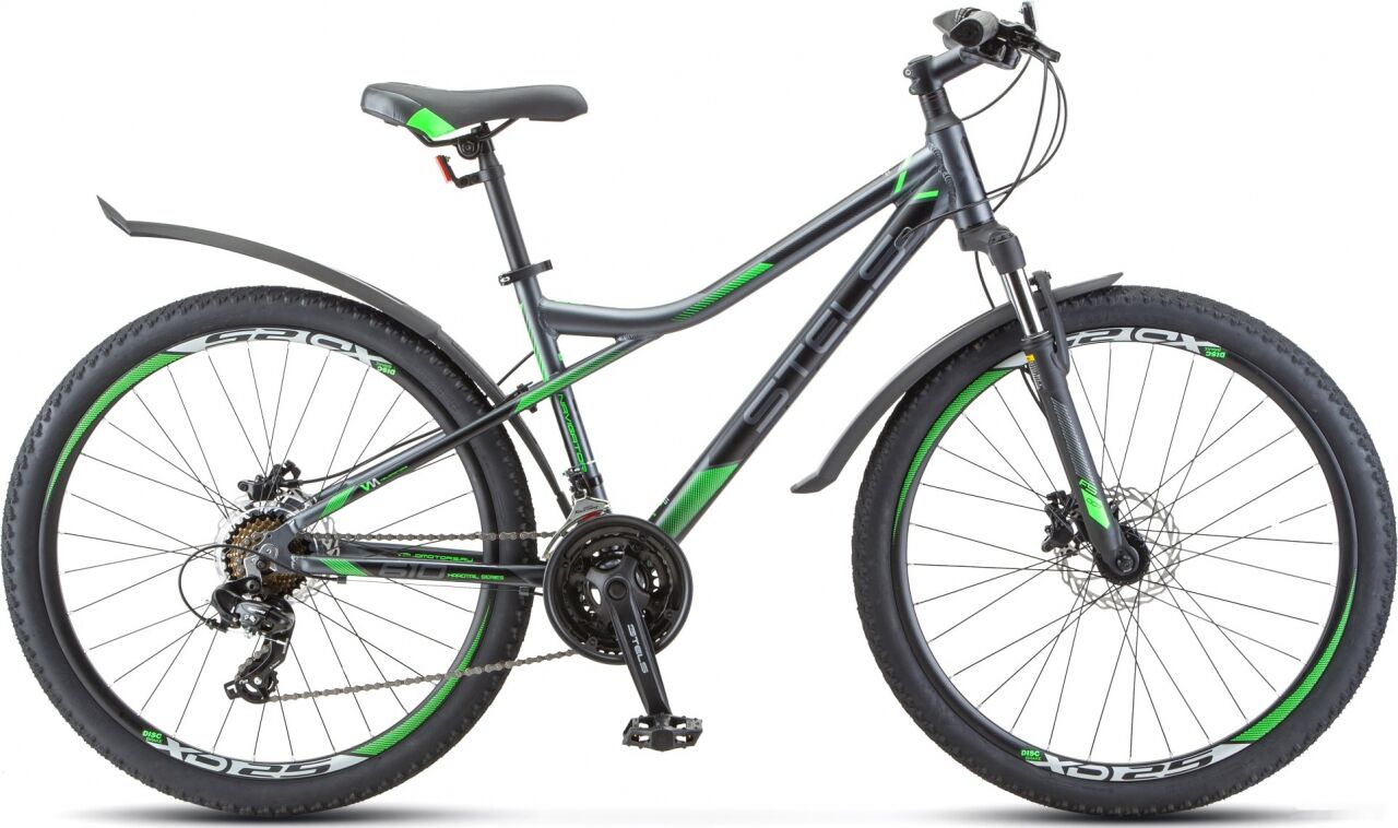 Велосипед Stels Navigator 610 D 26 V010 р.16 2020 (черный/зеленый)
