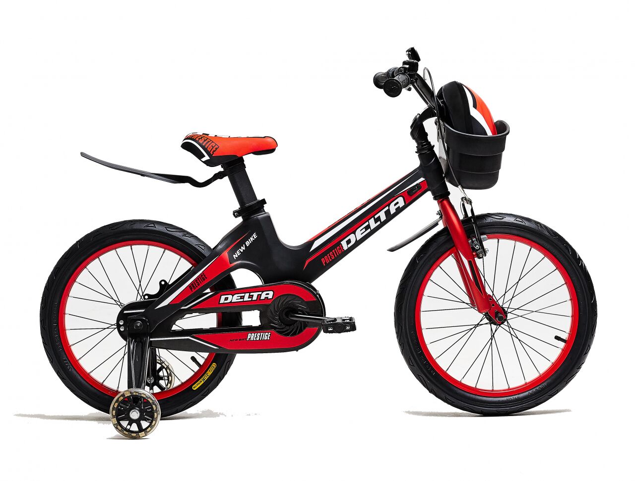 Детский велосипед DELTA Prestige 16 (красный/черный, 2020) + шлем
