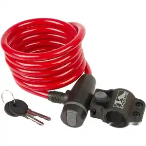 Тросовый велосипедный замок M-Wave S 10.18 (красный)