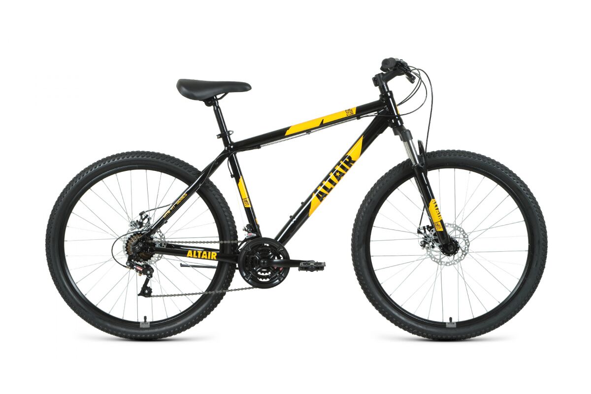 Велосипед ALTAIR AL 27.5 D (19, черный/оранжевый, 2021)