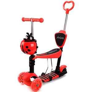Трехколесный самокат Moby Kids Божья коровка 3 в 1 641275 (красный)