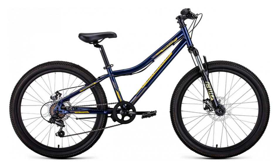 Велосипед Forward Titan 24 2.2 Disc (12, синий/золотой, 2021) RBKW1J146006
