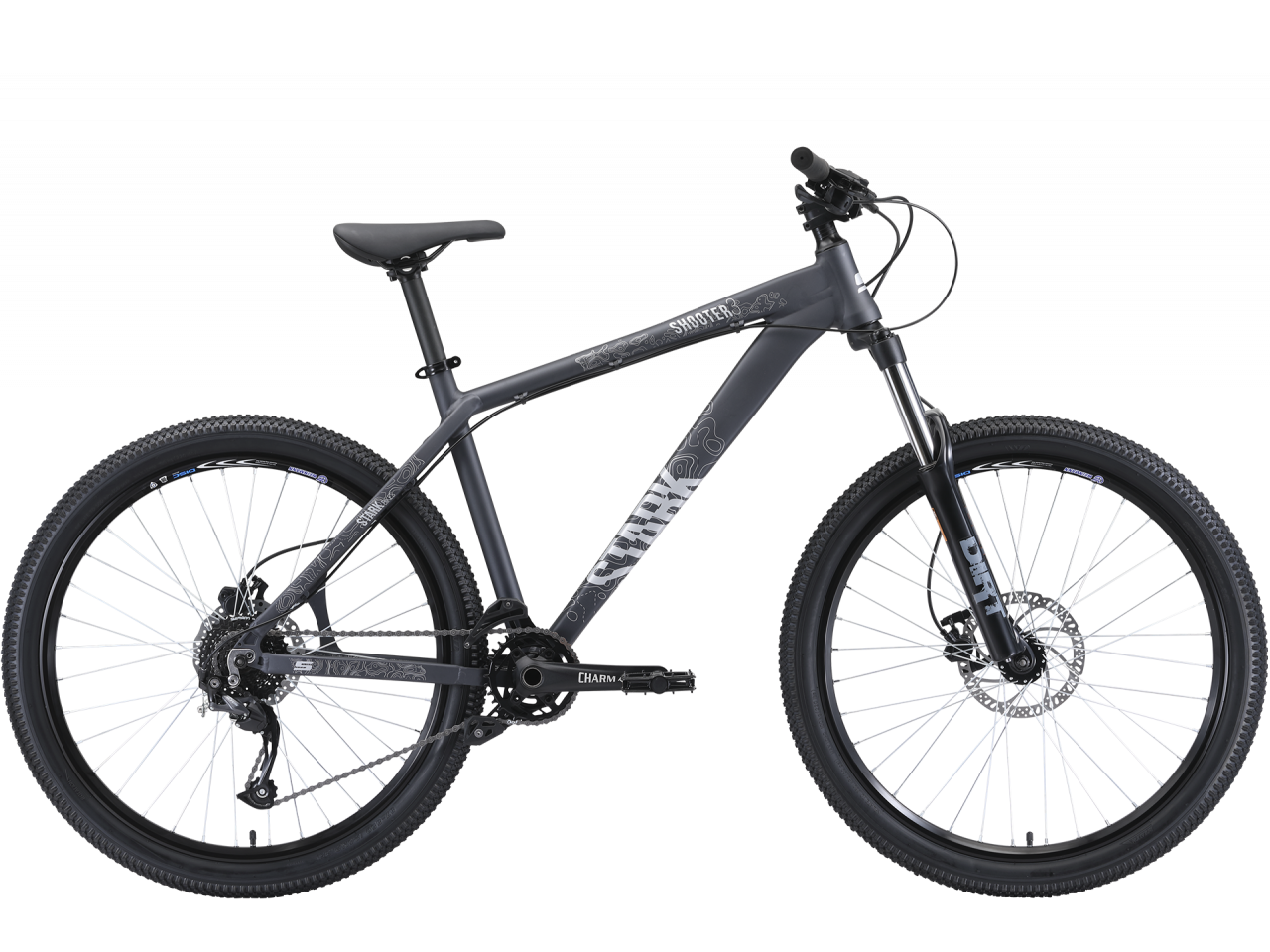 Велосипед Stark Shooter 3 (18, серый/белый, 2020)