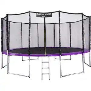 Батут Atlas Sport 490 см - 16ft Pro (с лестницей, внешняя сетка, сливовый)