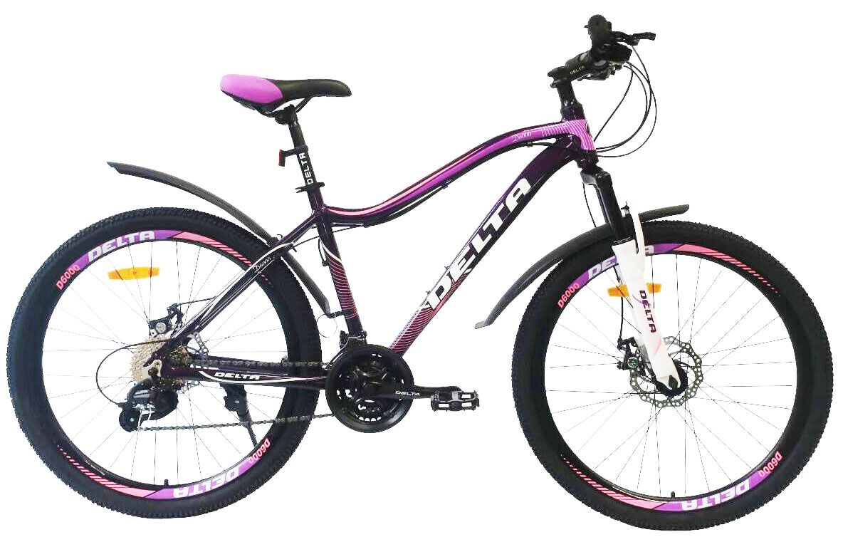 Велосипед DELTA D6000 26 (17, черный/фиолетовый, 2021)