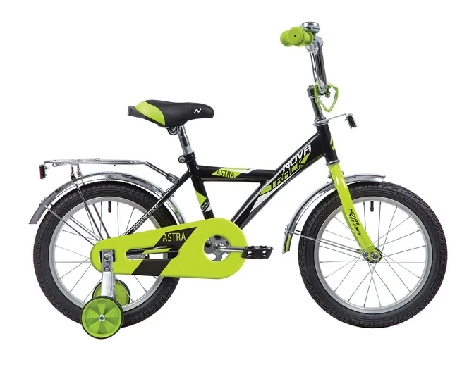 Детский велосипед Novatrack Astra 14 (черный/зеленый, 2020)