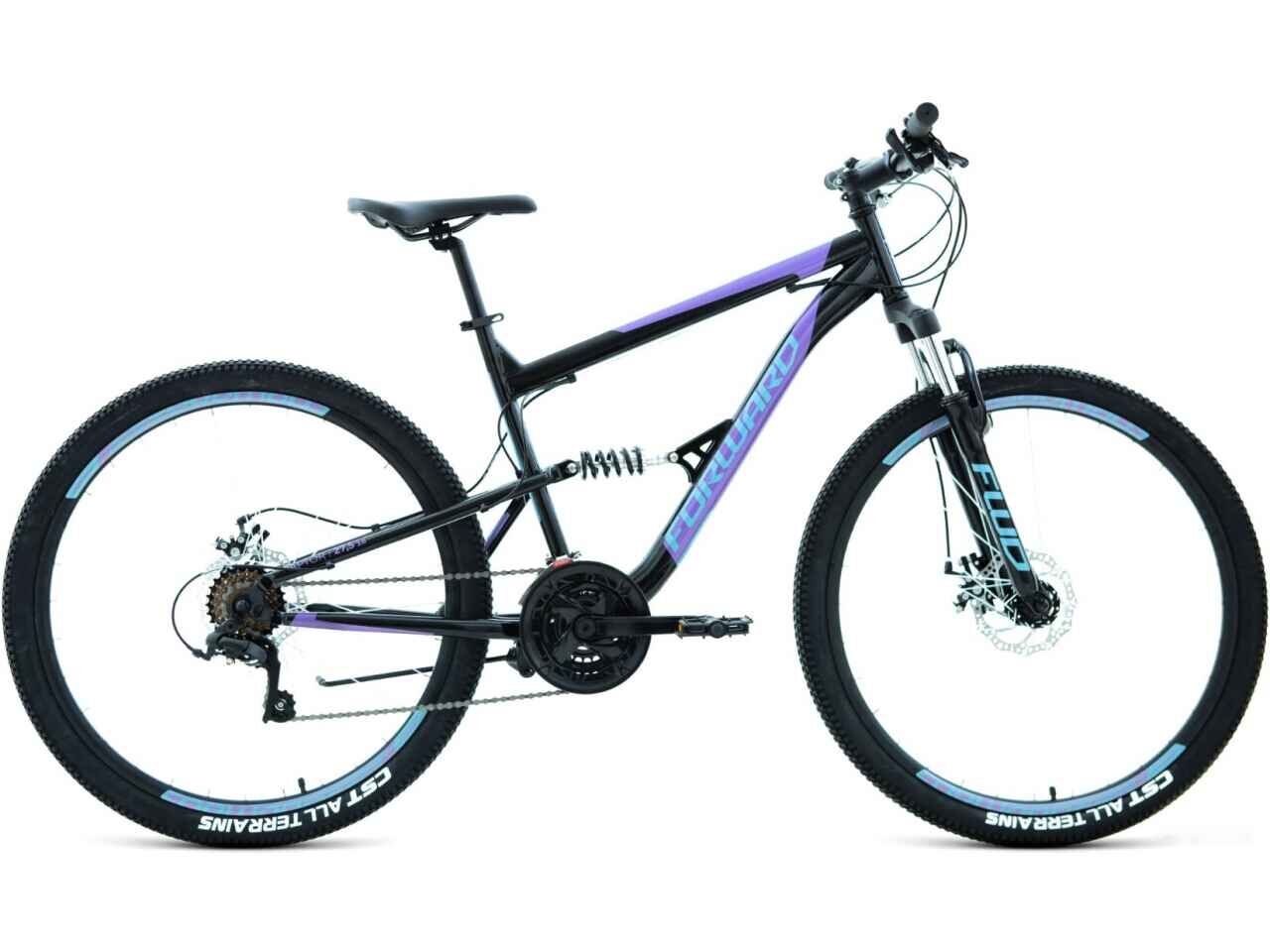 Велосипед Forward Raptor 27.5 2.0 disc р.18 2022 (черный/фиолетовый)