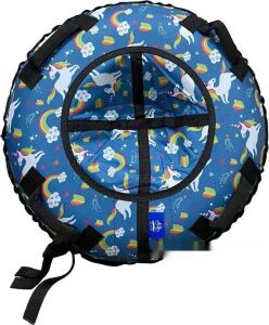 Тюбинг Hubster SnowDream Glamour S Единорожка 120см во9075-3 (голубой)