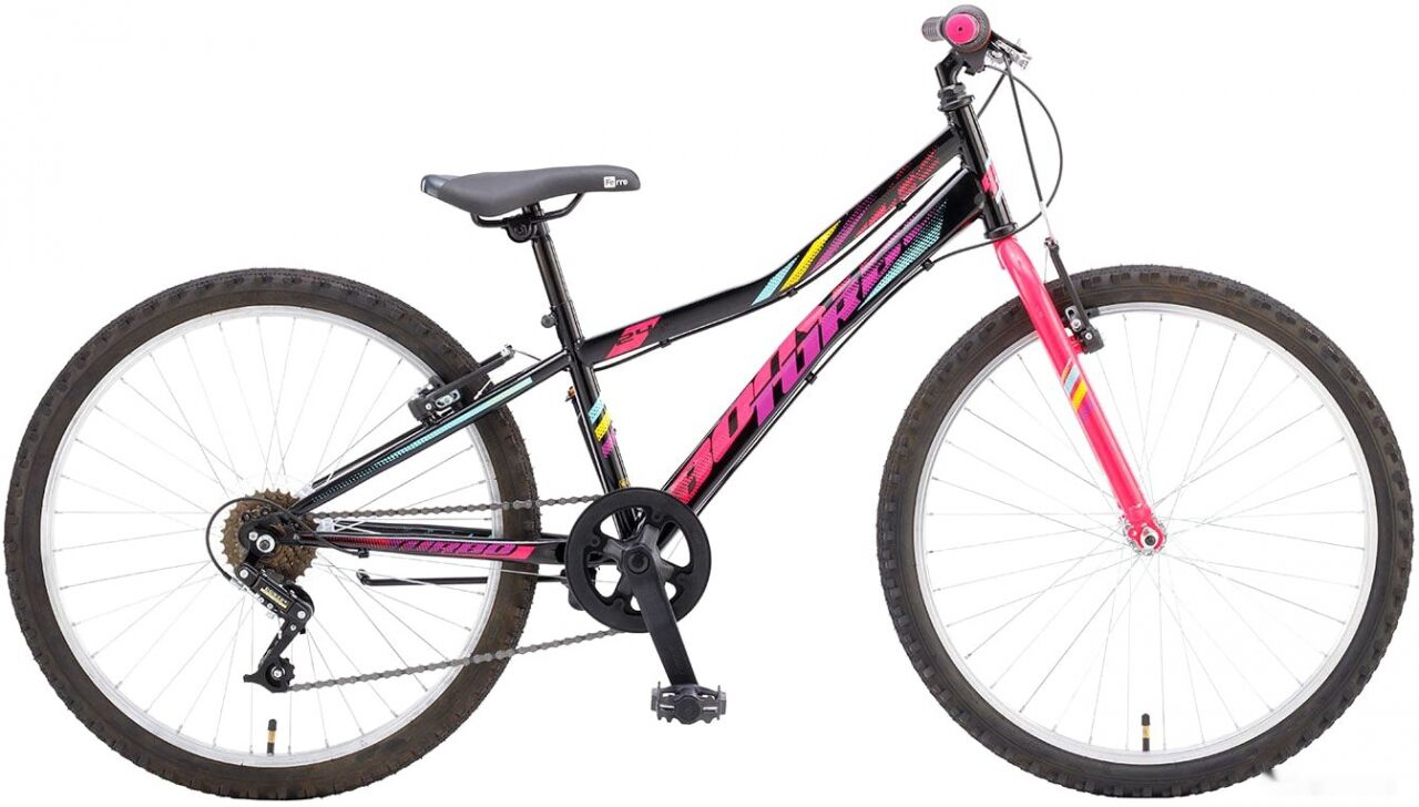 Велосипед Booster Turbo 240 2021 (черный/розовый)