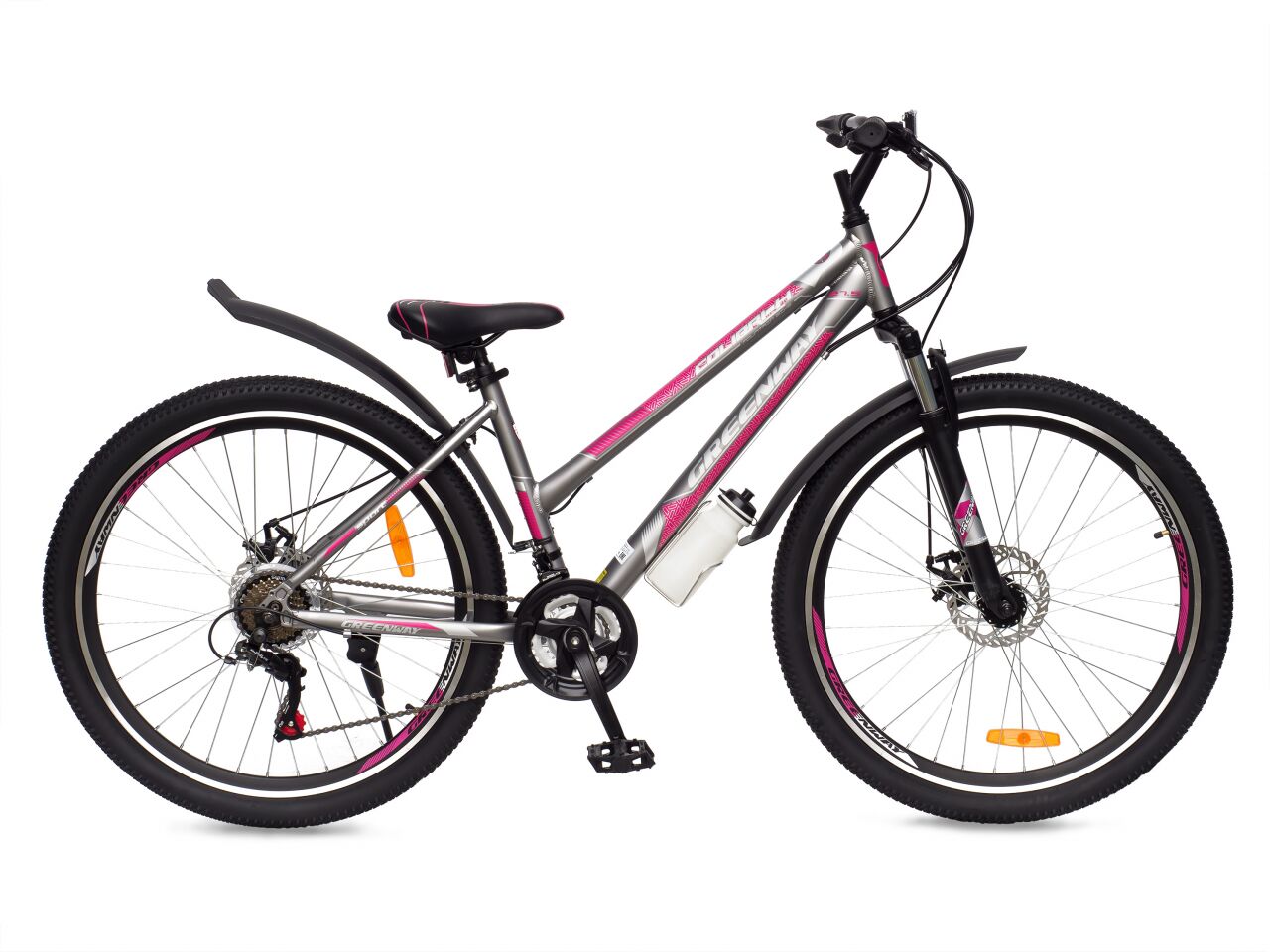 Велосипед Greenway Colibri-H 27.5 (17, серый/розовый, 2021)