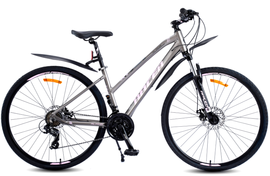 Велосипед Racer Alpina Lady (18, серый/розовый, 2021)