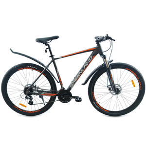 Велосипед GreenLand Discovery 1.0 26 (14, серый/оранжевый, 2025)