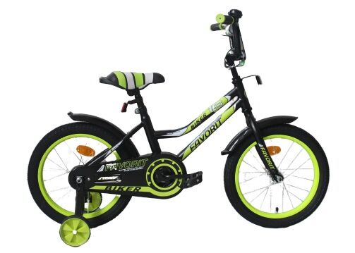 Детский велосипед Favorit Biker 16 (черный/зеленый, 2020)