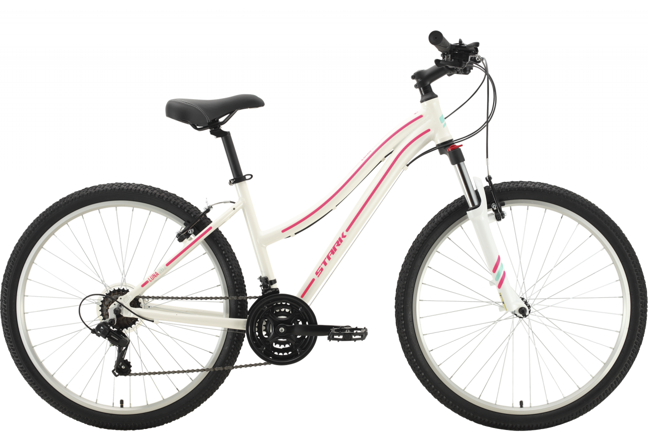 Велосипед Stark Luna 26.2 V (14.5, белый/розовый, 2021)