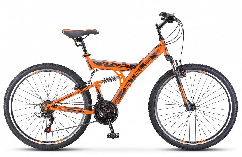 Велосипед Stels Focus V 26 18-sp V030 (18, оранжевый/черный, 2021)