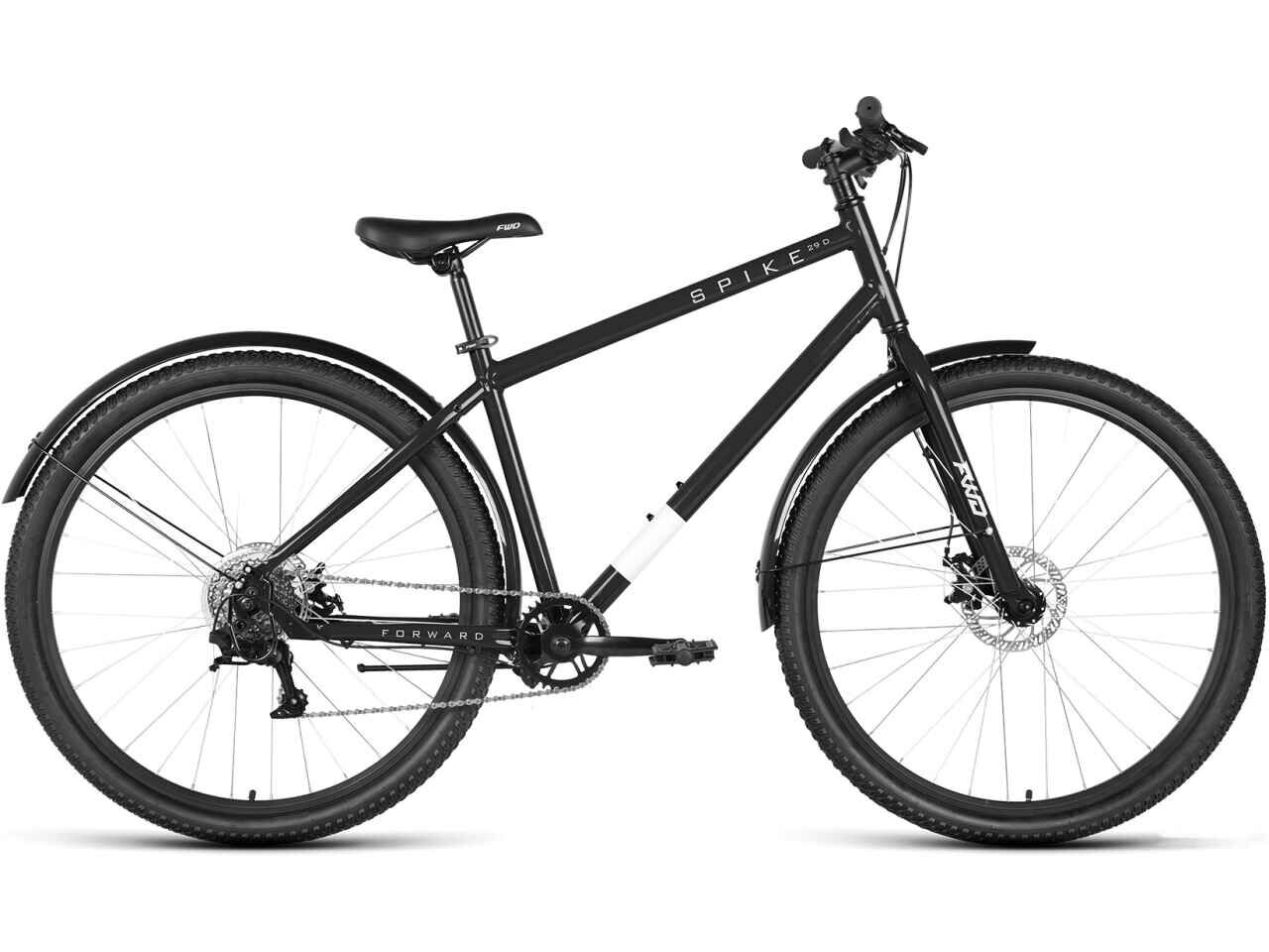 Велосипед Forward Spike 29 2023 (черный/серебристый)