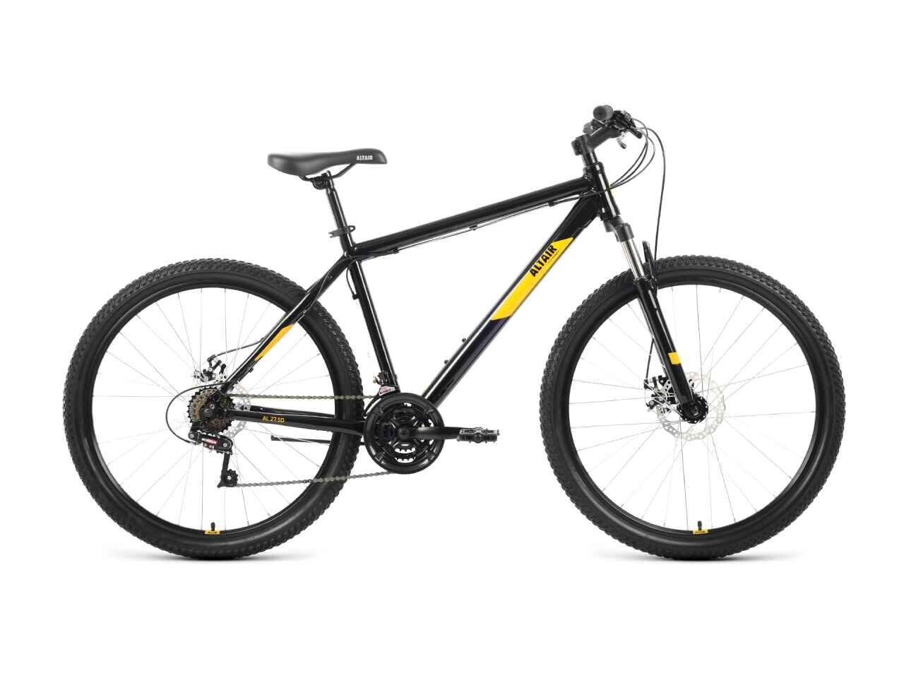 Велосипед ALTAIR AL 27.5 D (19, черный/оранжевый, 2022)