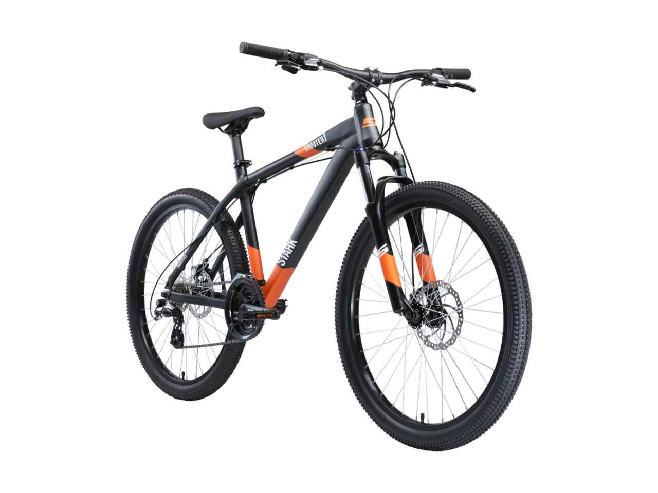 Велосипед Stark Shooter 1 (16, чёрный/белый/оранжевый, 2020)