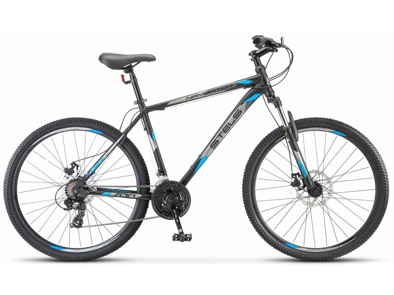 Велосипед Stels Navigator 700 MD Z010 27.5 (17.5, черный/голубой, 2025) Велосипед Stels Navigator 700 MD Z010 27.5 (17.5, черный/голубой, 2025)