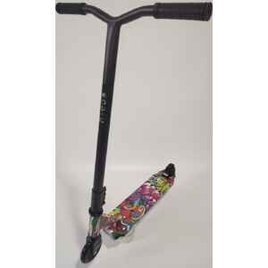 Трюковый самокат Ricos Blaze JL-301P (черный/граффити фиолетовый)