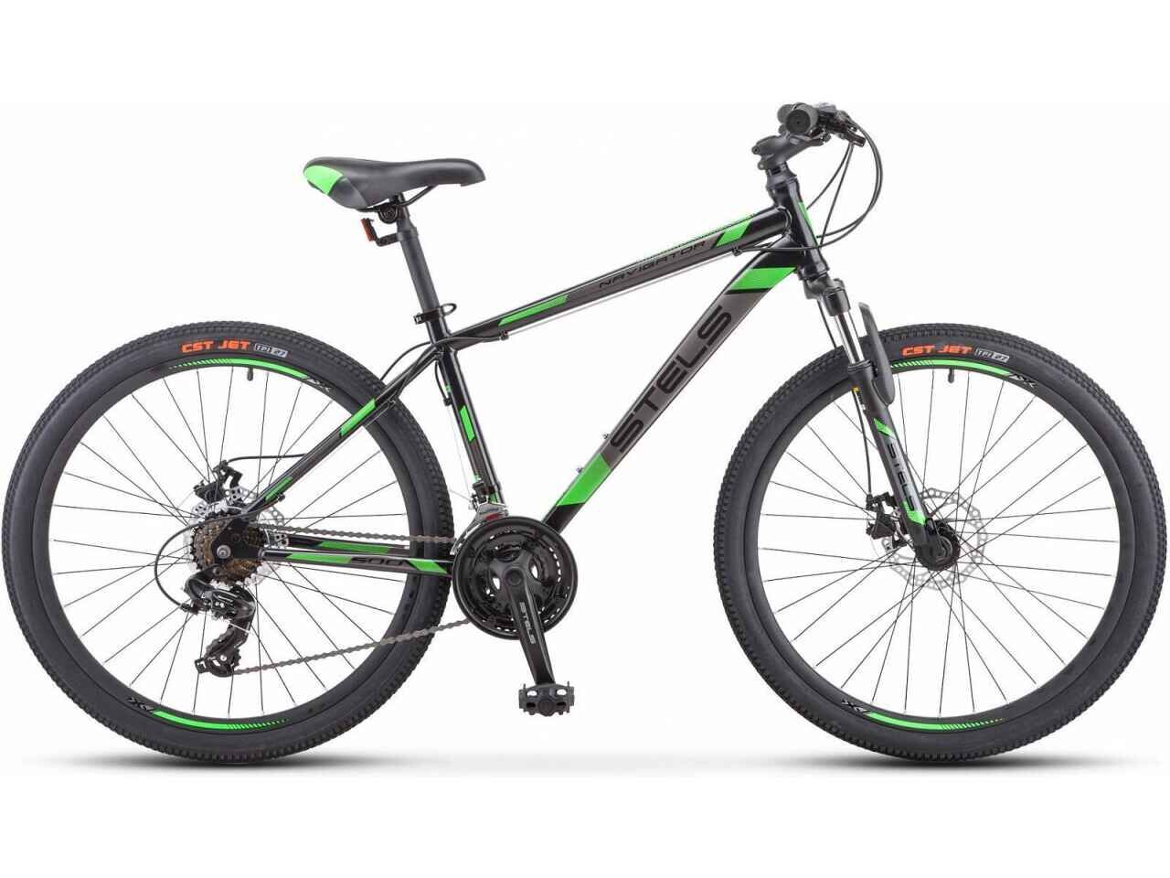 Велосипед Stels Navigator 500 MD 26 F010 (16, черный/зеленый, 2021)