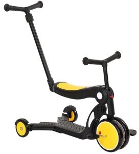 Трехколесный самокат Pituso HD-200B (черный/желтый)