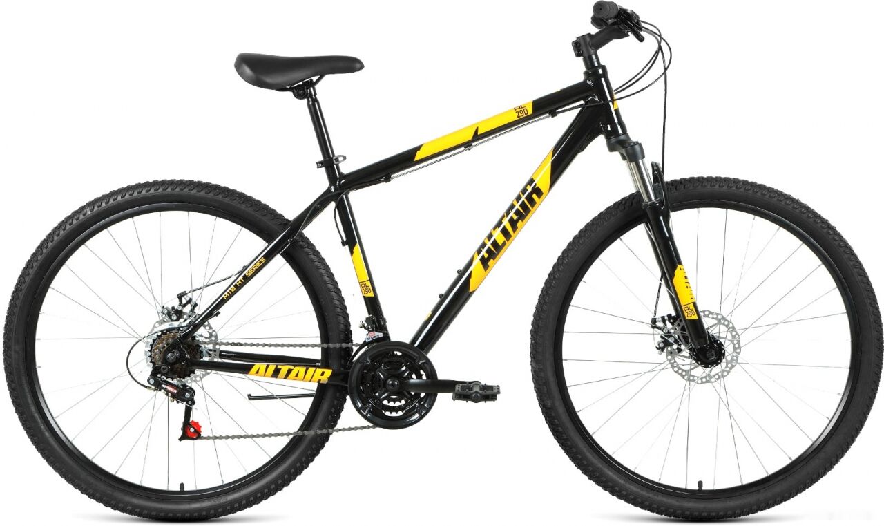 Велосипед ALTAIR AL 29 D р.17 2021 (черный/желтый)