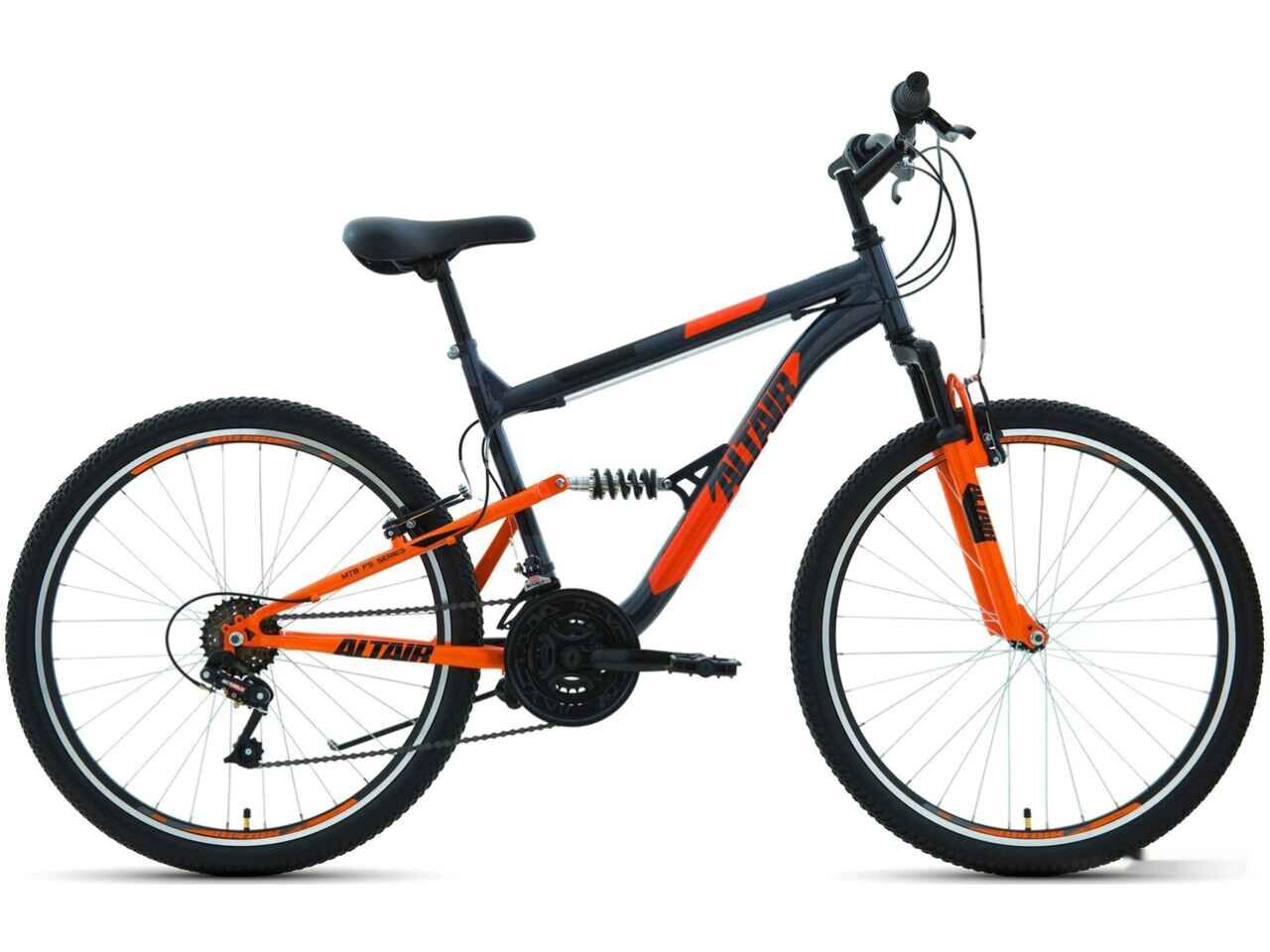 Велосипед ALTAIR MTB FS 26 1.0 р.16 2022 (серый/оранжевый)