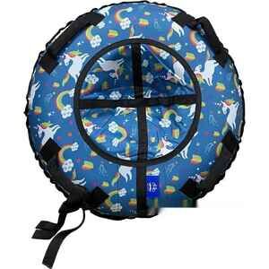 Тюбинг Hubster SnowDream Glamour S Единорожка 100см во9075-2 (голубой)