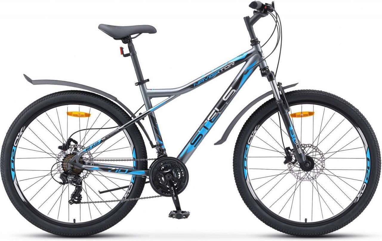 Велосипед Stels Navigator 710 D 27.5 V010 (16, серый/голубой, 2020)