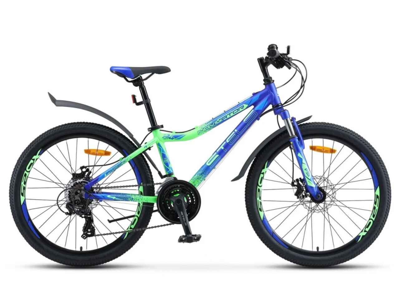 Велосипед Stels Navigator 450 MD 24 V030 (13, синий/зеленый, 2022)