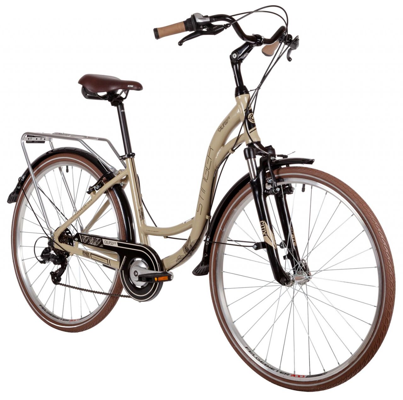 Велосипед Stinger Calipso STD 28 (17, бежевый, 2021) 700AHV.CALIPSTD.17BG1