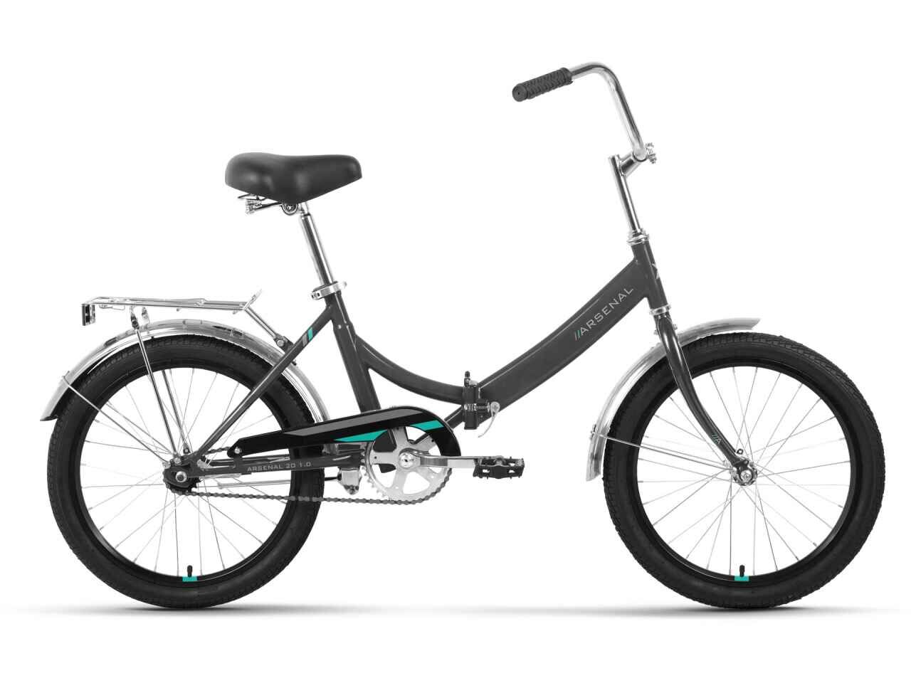 Велосипед Forward Arsenal 20 1.0 (14, темно-серый/бирюзовый, 2022)